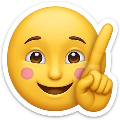 A proud emoji with show fingers on the cheek sticker
