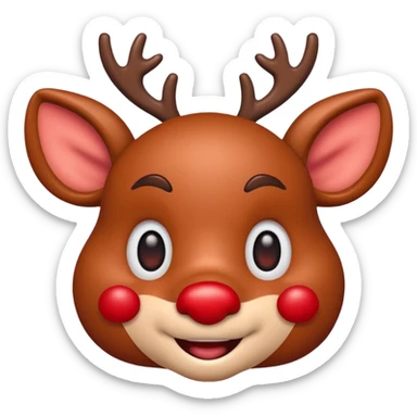 I want a rudolph emoji of just its face sticker