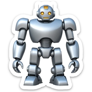 A giant robot standing heroically sticker