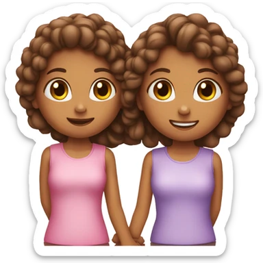 two girl best friends holding hands sticker
