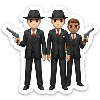 3 mafia members guns sticker