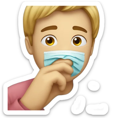 Sick and coughing sticker