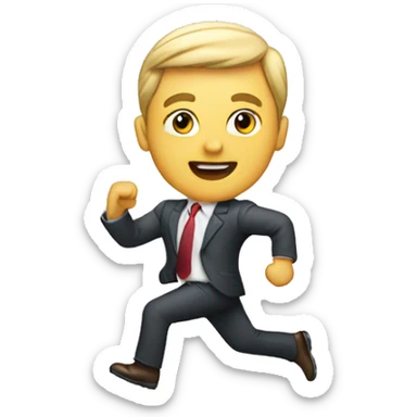 business executive running a race sticker