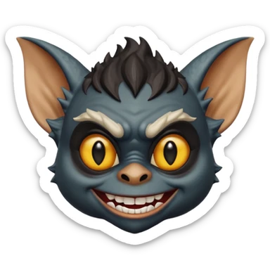 Gremlin with black skin, face only sticker