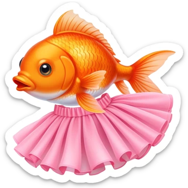 Goldfish in a pink tutu sticker