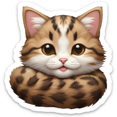 dark brown tabby and white kitten eyes closed whilst stretched out and  upside down sticker