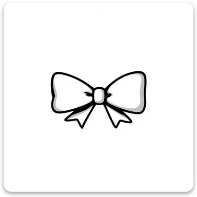 hand-drawn coquette bow with sketchy lines sticker