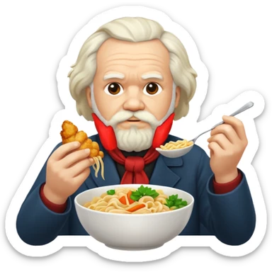 Marx ăn mì gà sticker