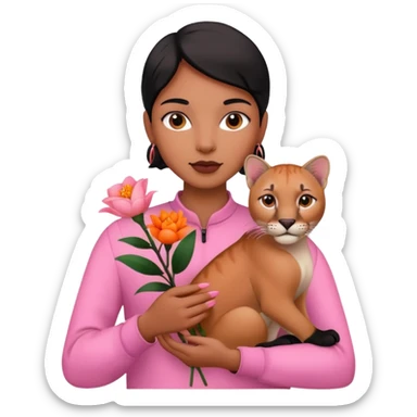 a flower in hand that holds the puma sticker