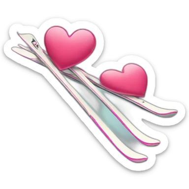 hearts skis sticker