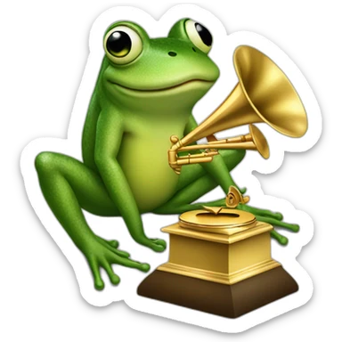 Frog winning a grammy sticker