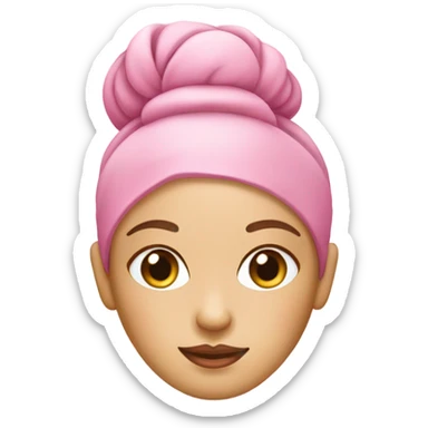 pink girly clean girl head with a bun and spa facial and cucumbers on her eyes sticker