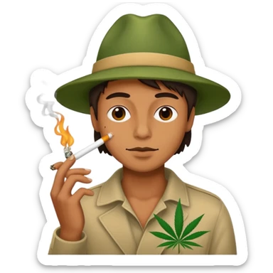 someone smoking marijuana sticker