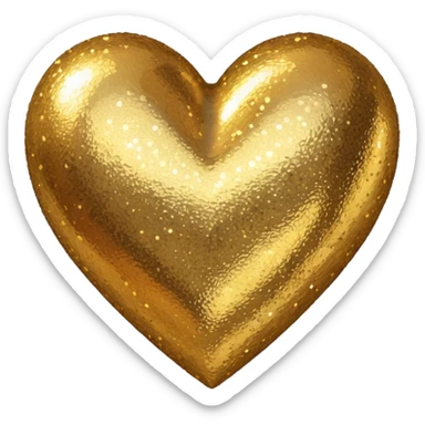 heart with gold glitter sticker