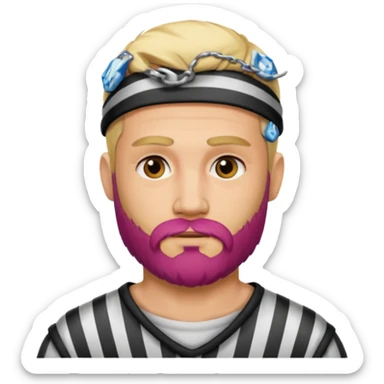 blonde tattooed bearded male prisoner sticker