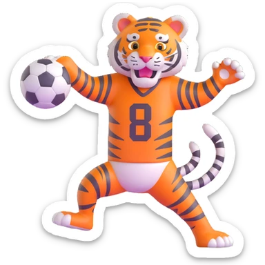 Bengal tiger playing football in Cincinnati sticker