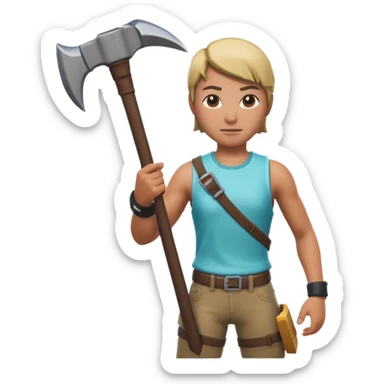 Fortnite skin holding pickaxe  sticker