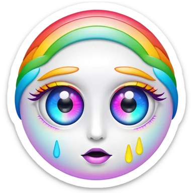 trippy rainbow eyes sticker