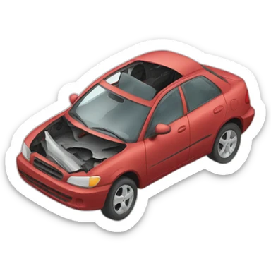broken car sticker