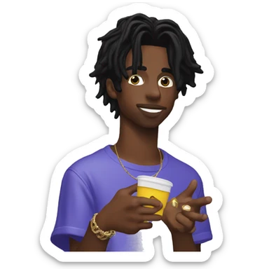 playboi carti with lean in his hand sticker
