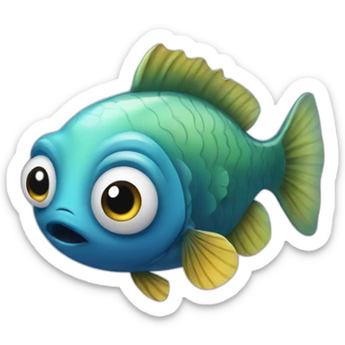 big eyed fish sticker