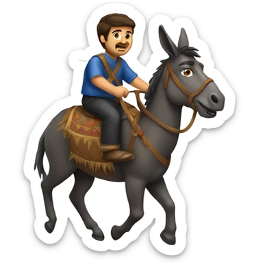 Armenian riding a donkey  sticker