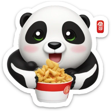 panda eating Panda Express  sticker