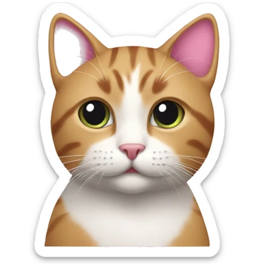 Cat with pink hearts on face  sticker