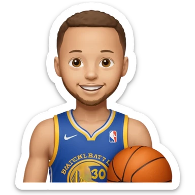 portrait of Stephen Curry in basketball player sticker