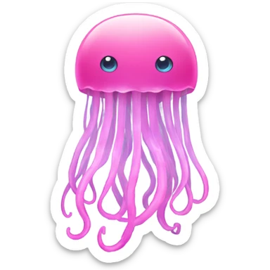Pink jellyfish sticker