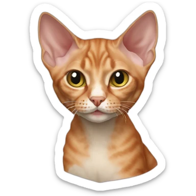 Devon Rex ginger cat sticker
