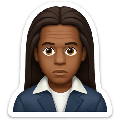 Jay-Z with dark brown long hair sticker