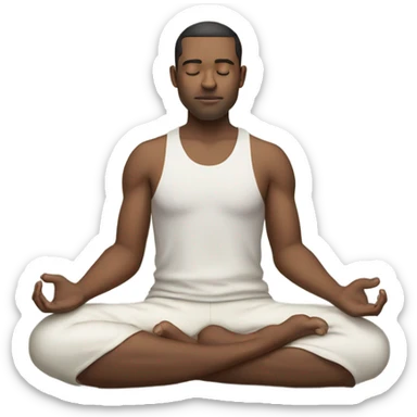 A man in the lotus pose practicing yoga, exuding tranquility and focus. sticker