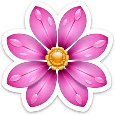 Pink flower sparkling sticker