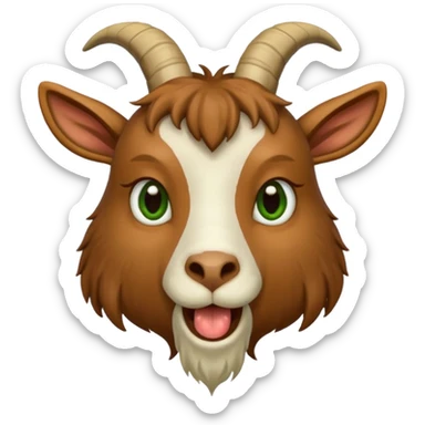 goat with grass in his mouth sticker