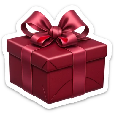 burgundy wrapped present sticker