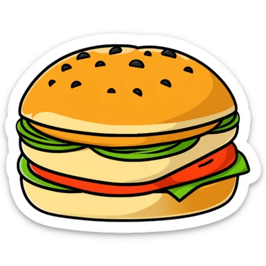 sesame seed bun for hamburger sticker