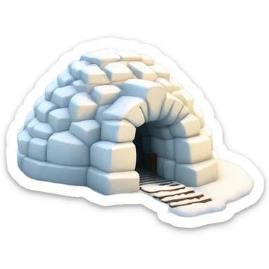 Realistic igloo made of snow sticker