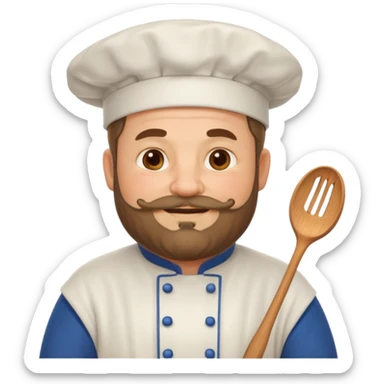 medieval fat, middle-aged, bearded chef emoji sticker