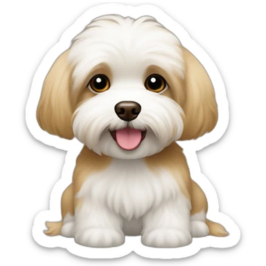 brown coloured dog bichon havanese go bananas sticker