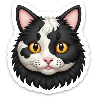 Cat black and white like a cow sticker