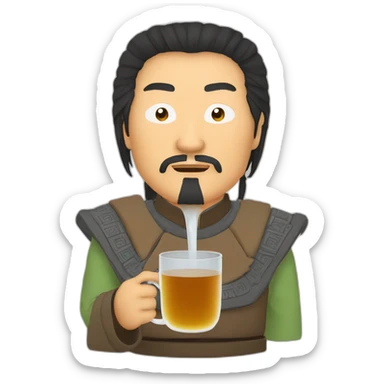 Genghis Khan drinking tea sticker