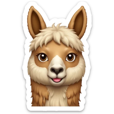 Llama blowing kiss sticker