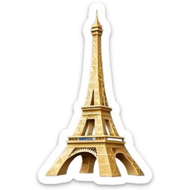 Eiffel Tower covered in glitter, sparkling under a dark night sky sticker