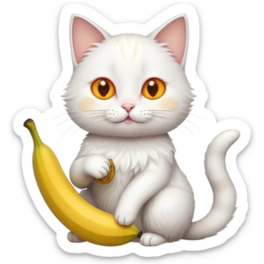 cat banana sticker