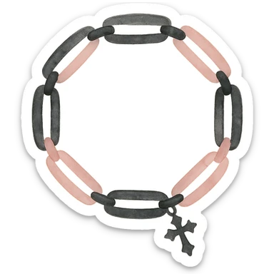 BLACKPINK-inspired gothic bracelet, no hearts, dreamy and elegant, black and pink colors sticker