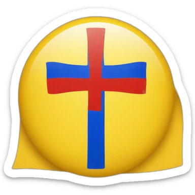 flag emoji with a blue Scandinavian cross with a red outline on a yellow background Ingermanland sticker