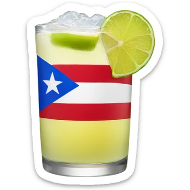 Puerto Rican flag on a island with a margarita  sticker