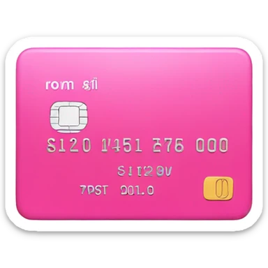 Pink credit card sticker