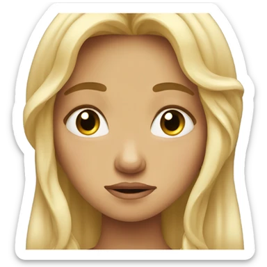 Crying princess with long blonde hair tears coming from eyes  sticker